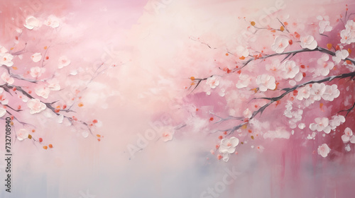 Abstract sakura cherry blossom art background © amavi.her1717
