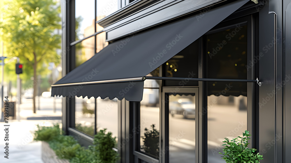 Market Appeal: Blank Awning for Summer Sales. Generative AI