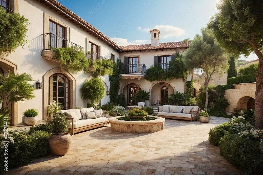 Beautiful Mediterranean House with Central Courtyard
