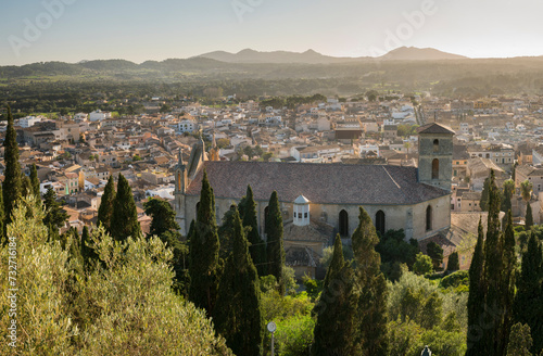 Blick vom Santuari de Sant Salvador, Kirche Transfiguració del Senyor, Artà, Mallorca, Balearen, Katalonien, Spanien photo