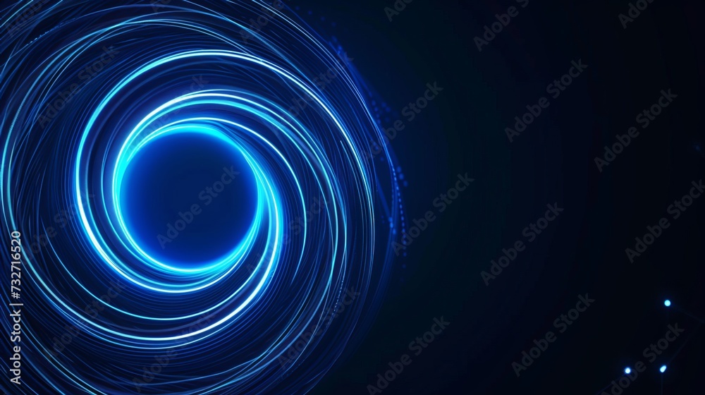 Abstract glowing circle lines on dark blue background. Geometric stripe line art design. Modern shiny blue lines. Futuristic technology concept. Suit for poster, cover, banner, brochure, website Abstract glowing circle lines on dark blue background. Geometric stripe line art design. Modern shiny blue lines. Futuristic technology concept. Suit for poster, cover, banner, brochure, website