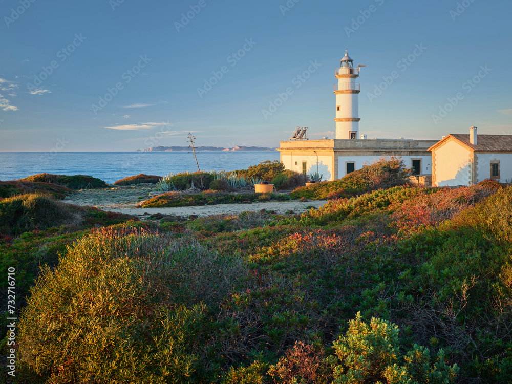 Faro des Cap de ses Salines, Mallorca, Balearen, Katalonien, Spanien