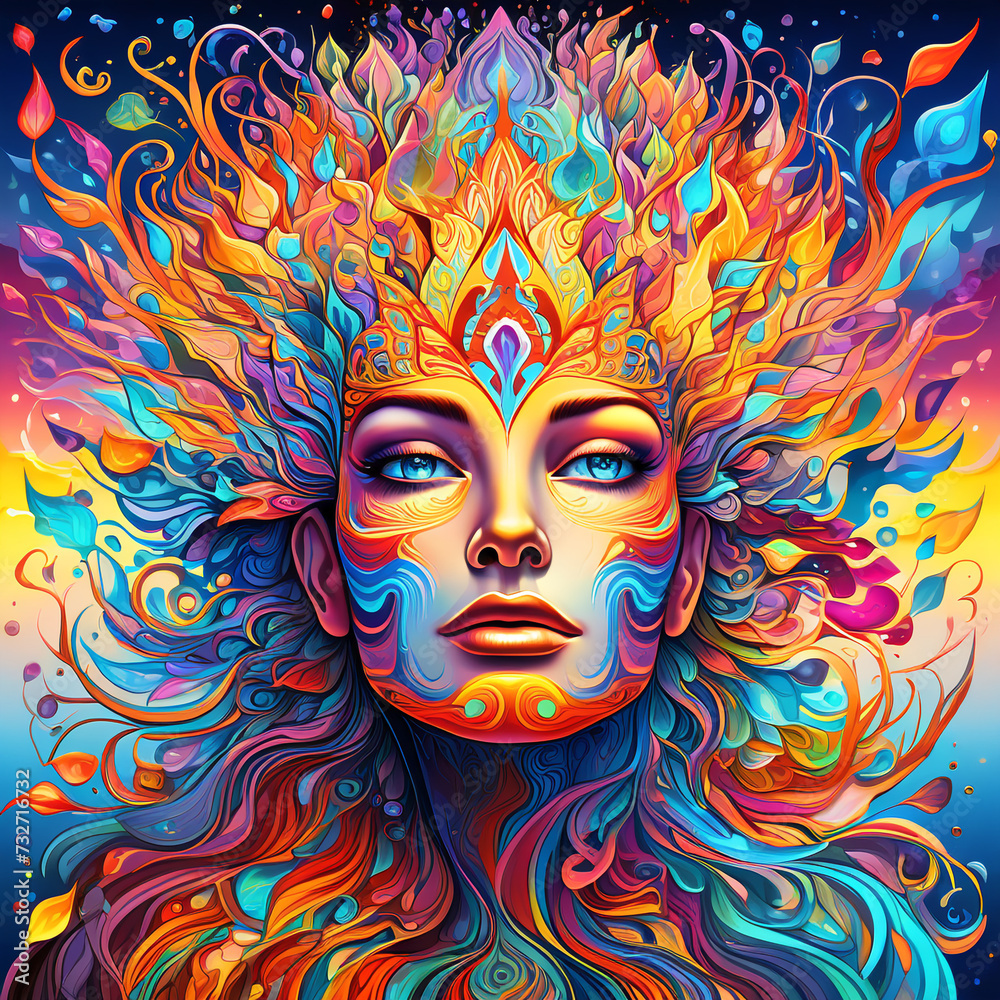 psychedelic mental of NeuraNest. DMT art style