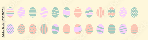 Soft Pastel Easter Egg Collection for Spring Holiday Designs