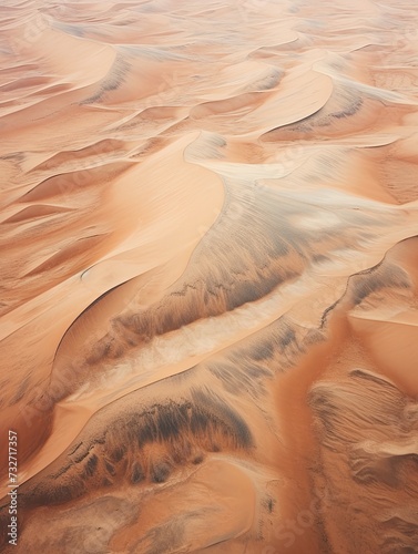 Aerial Dunes Artwork � Desert Print: Vintage Nature Art Capturing Nature's Beauty