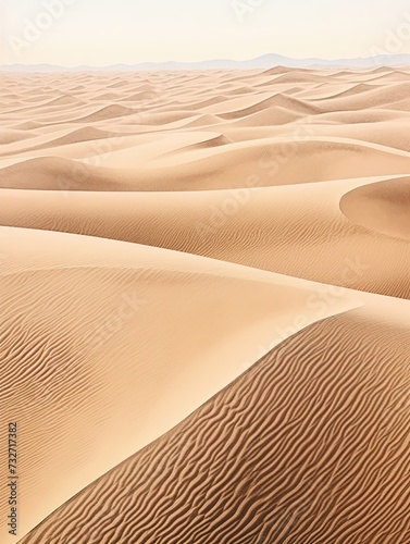 Aerial Desert Dunes: Vintage Landscape Print, Sand Artwork Wall Art © Michael