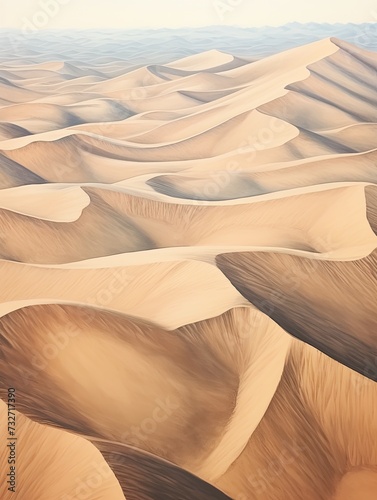 Aerial Dunes Wall Art: Desert Landscape Nature Print