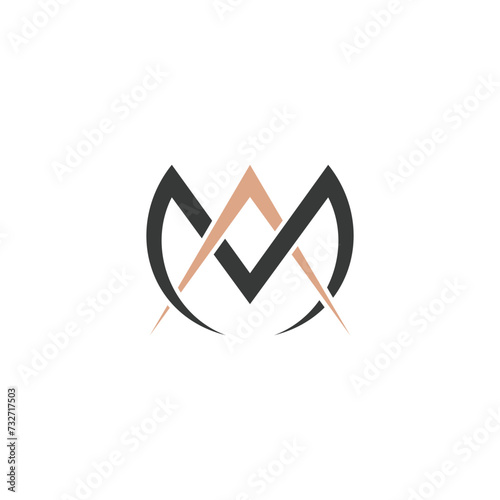 AM, MA, A AND M Abstract initial monogram letter alphabet logo design