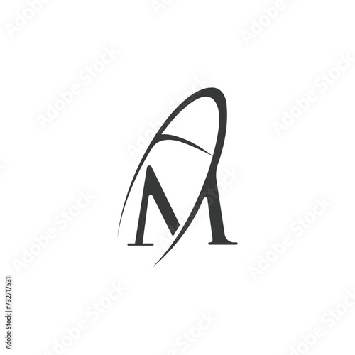 AM, MA, A AND M Abstract initial monogram letter alphabet logo design