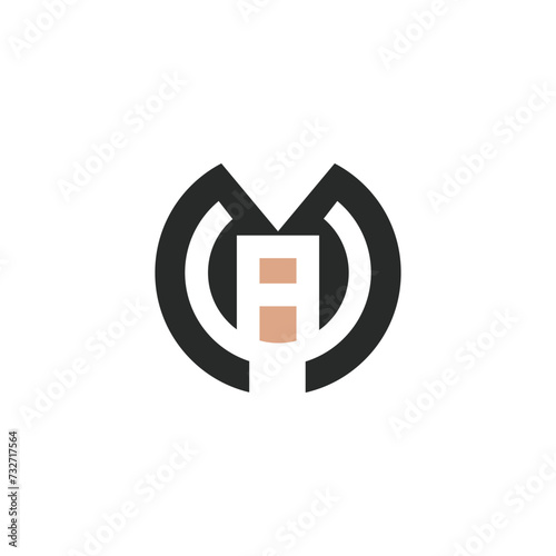 AM, MA, Abstract initial monogram letter alphabet logo design