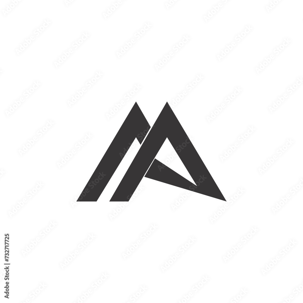 Alphabet letters Initials Monogram logo AM, MA, A and M Alphabet letters Initials Monogram logo AM, MA, A and M