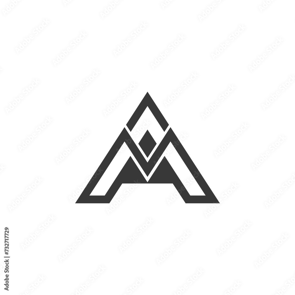 Alphabet letters Initials Monogram logo AM, MA, A and M Alphabet letters Initials Monogram logo AM, MA, A and M
