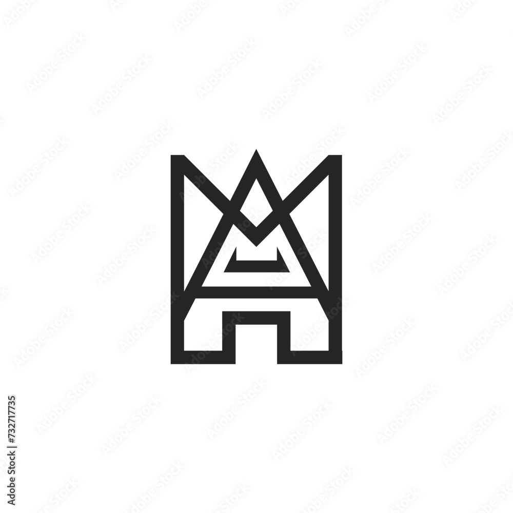 Alphabet letters Initials Monogram logo AM, MA, A and M Alphabet letters Initials Monogram logo AM, MA, A and M