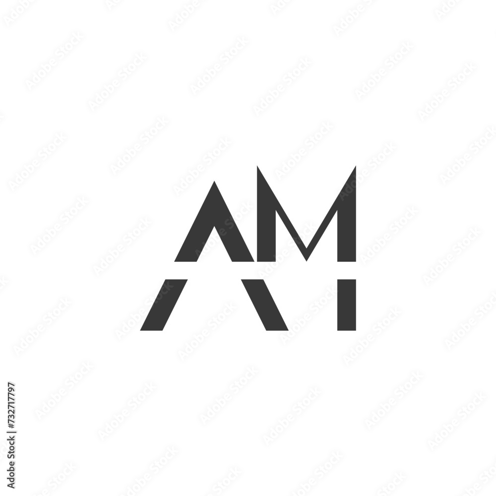 Obraz premium MA or AM logo and icon design
