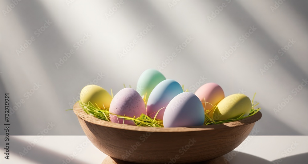 Easter eggs on pastel background. Easter eggs on pastel background.