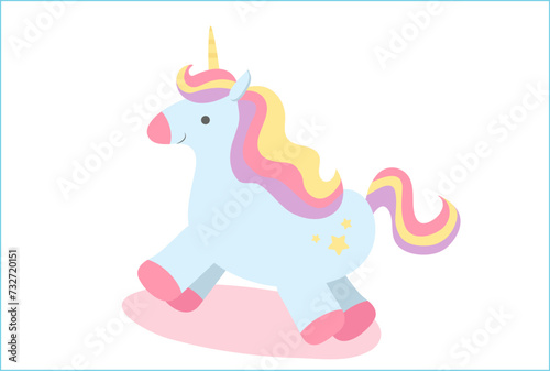 Unicorn pony in flat style