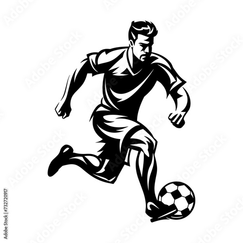Soccer player vector silhouettes, generative ai, on white background. Football player silhouette cutout outlines.