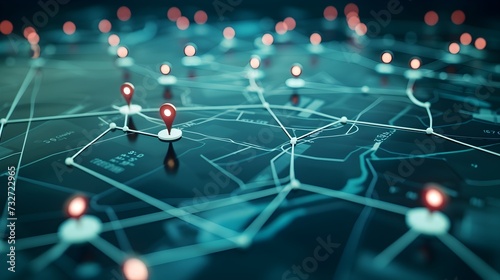 SEO Geolocation Maps Business Networking Pinpoint Global Worldwide Data Marketing Growth (Generative AI) photo