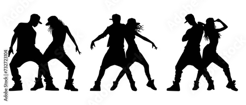 Energetic Street Dance Showdown Silhouettes