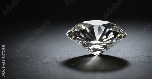 A single sparkling diamond  a symbol of luxury and wealth  against a black background.