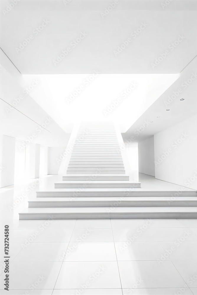 Fototapeta premium white staircase in a modern building