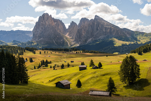 Morning views of the Alpi di Siusi in the Dolomites