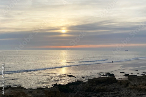 Sunset on the beach in Portugal