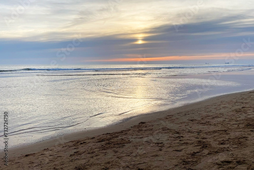 Sunset on the beach of Zandvoort in the Netherlands