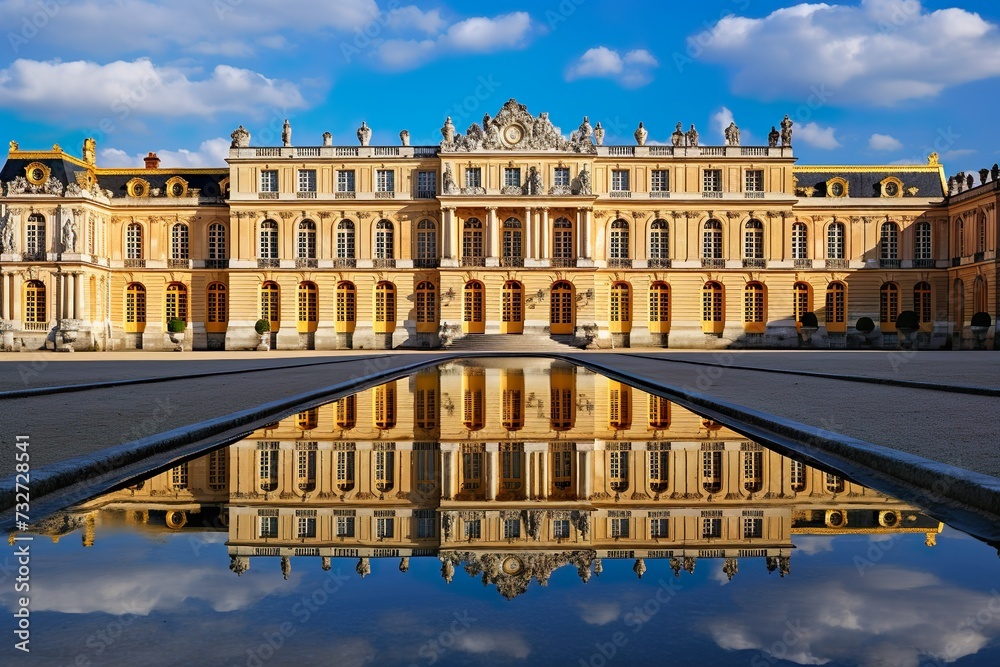 Building place of versatile, View of capitol or city hall is the municipal administration palace of Versailles AI Generated 