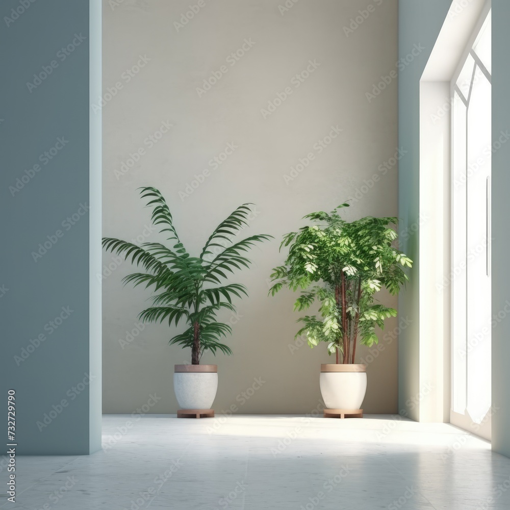 interior design with indoor plants