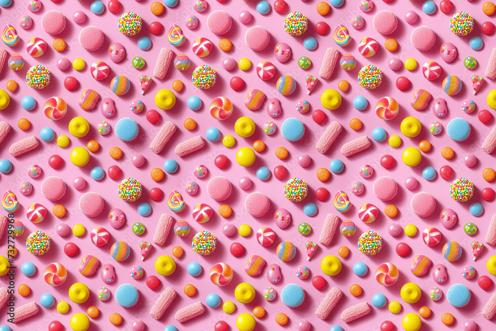 Assorted candy collection pattern