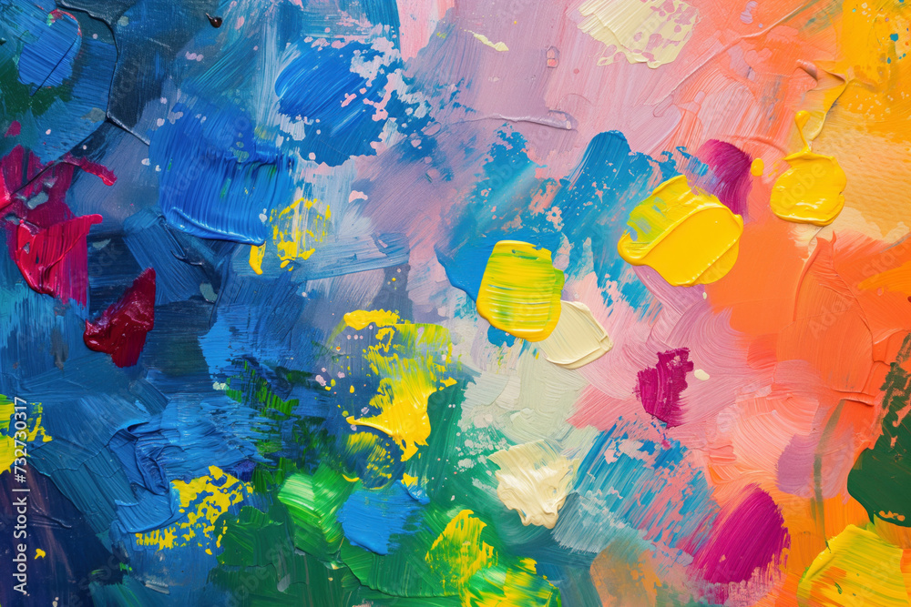 Colorful acrylic paint strokes