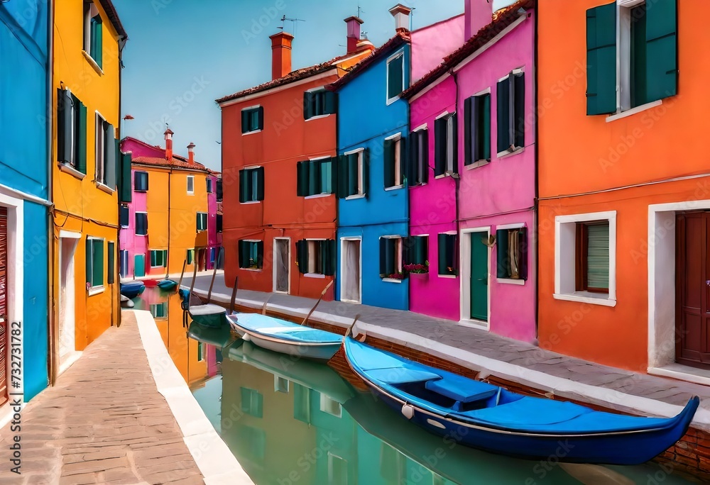 colorful buildings Generated with AI.
