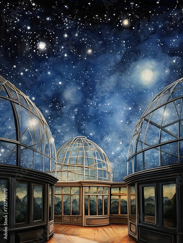 Glittering Night Sky Observatories: Stunning Meteor Shower Artwork and Scenic Prints photo