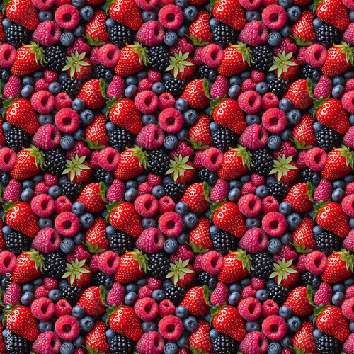  Fruit pattern of colorful berries.