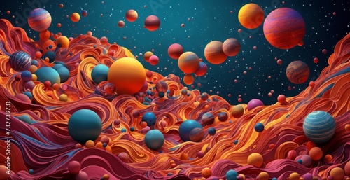 Fototapeta Naklejka Na Ścianę i Meble -  Abstract background with 3d shapes. ai