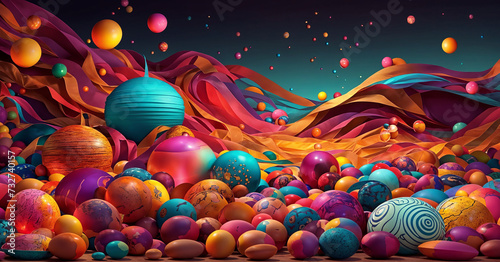 Abstract background with 3d shapes. ai © vvicca