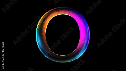 Colorful abstract design. Digital artwork with a round shape made of yellow, orange, pink and blue. Background for technological processes, science, presentations, education, etc