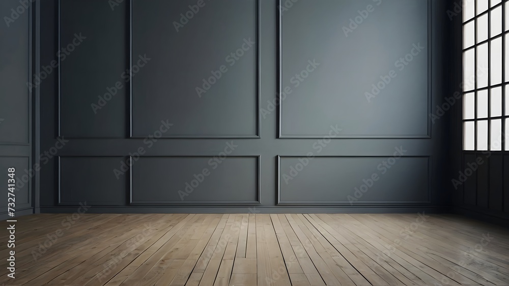 room with empty wooden floor for text space 