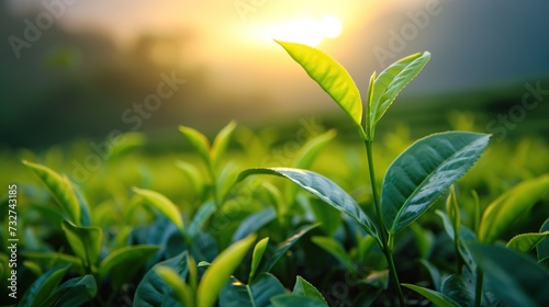 Fresh tea bud and leaves in Tea plantations