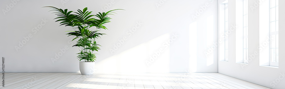 A large indoor tropical plant thrives in a bright room A large indoor tropical plant thrives in a bright room