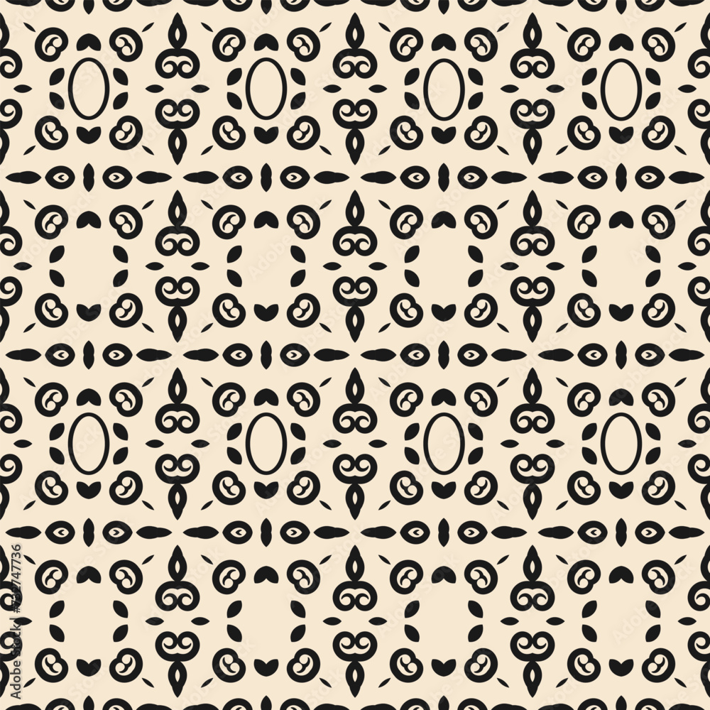Seamless pattern with small decorative elements and ovals on a white background. Vector illustration Seamless pattern with small decorative elements and ovals on a white background. Vector illustration