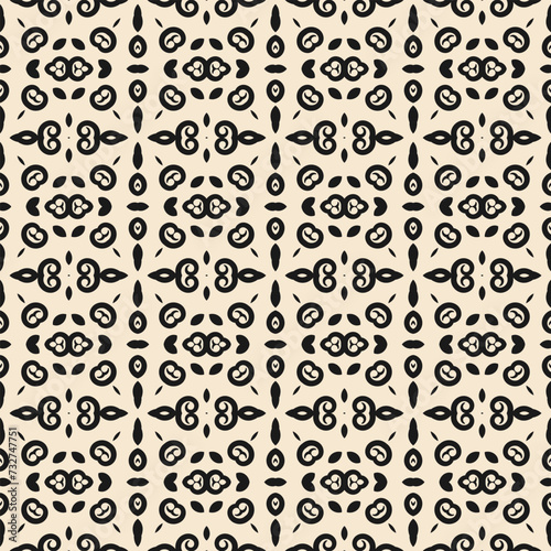 Seamless pattern with small ornaments on a white background. Vector illustration