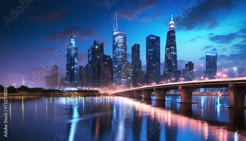 new modern cityscape at night