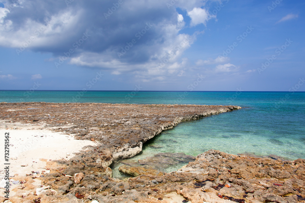 Grand Cayman Island Seven Mile Beach Eroded Shore