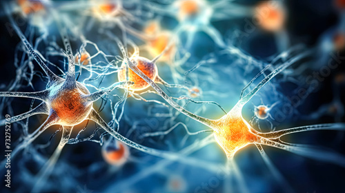 An intricate depiction of neuron activity