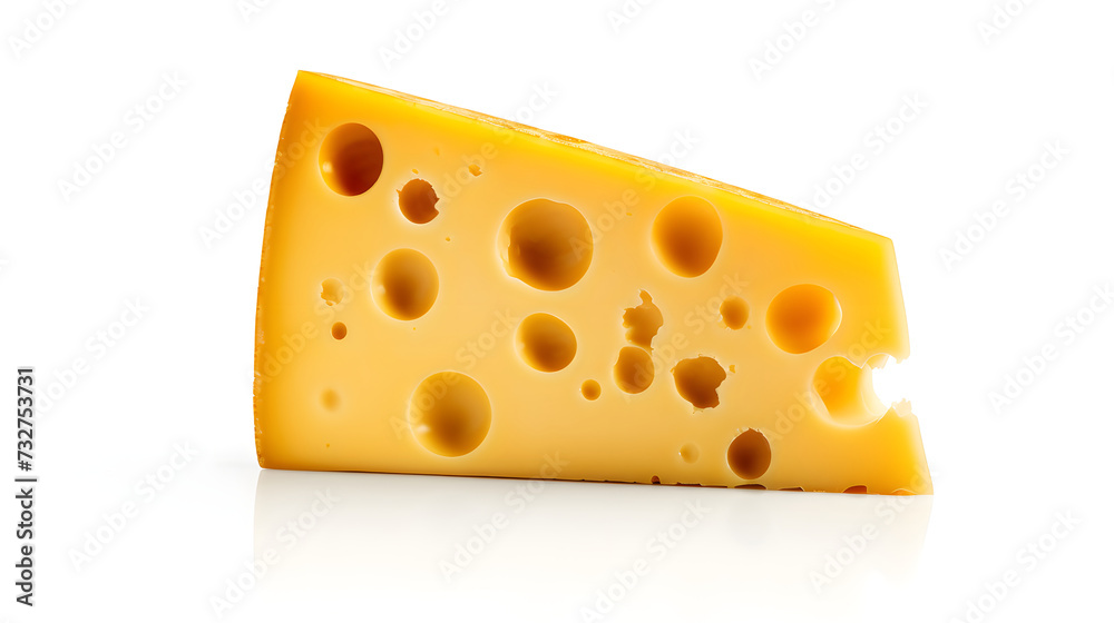 photo of cheese slice isolated on white background photo of cheese slice isolated on white background