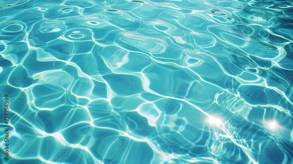 Tranquil clear water surface under sunlight with vivid turquoise hues and gentle ripples Tranquil clear water surface under sunlight with vivid turquoise hues and gentle ripples
