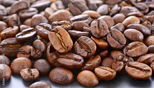 close close up of roasted coffee beans