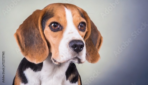 beagle head on white